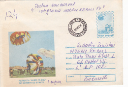 #BV6625 PARAGLIDING,SPORT,PARACHUTE,COVER STATIONERY ,USED,1994,ROMANIA. - Fallschirmspringen