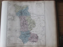 Carte Géographique 1880 Departement  Du MANCHEsaint Lo Avranches Cherbourg-en-Cotentin Coutances Barfleur - Cartes Géographiques