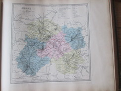 Carte Géographique 1880 Departement  De La MARNE Reims  Épernay Reims Sainte-Menehould Vitry-le-François Chalons En Cham - Cartes Géographiques