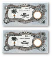 BIAFRA - 2 X Consecutive 10 Shillings ND ( 1968 - 69 ) - Pick 4 - UNC - Serie GK - ( Nigeria ) Africa - Sonstige – Afrika