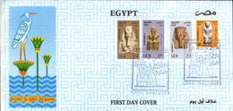 Egypt - 2013 - Egyptology - Definitive Set - Akhenaten, Ramses II, Senusret I & Thutmose III ,fdc - Egittologia
