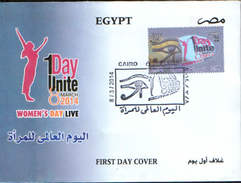Egypt - 2014 -1Day Unite - 8 March Women's Day Live ,fdc - Lettres & Documents