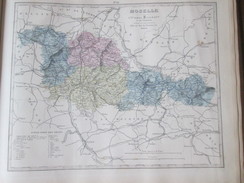 Carte Géographique 1880 Departement  MOSELLE   Thionville Sarreguemines Sarrebourg Forbach Metz - Cartes Géographiques