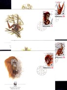 WWF-Set 79 Orang Utan Naturschutz 1989 Indonesien 1291/4 FDC 30€ Affen Dokumentation Wildlife Fauna Cover Set INDON - Brieven En Documenten