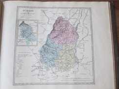 Carte Géographique 1880  Departement Du HAUT-RHIN  Altkirch Mulhouse Thann COLMAR ROUFFAC RIBEAUVILLE MUNSTER - Cartes Géographiques