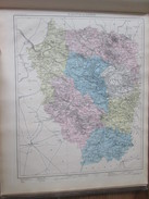 Carte Géographique 1880  Departement Des YVELINES Mantes-la-Jolie Rambouillet Saint-Germain-en-Laye Versailles - Cartes Géographiques