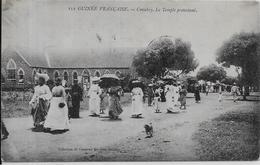 CPA Guinée Colonies Françaises Afrique Noire Ethnic Circulé Conakry Le Temple Protestant - Guinée Française