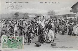 CPA Guinée Colonies Françaises Afrique Noire Ethnic Circulé KINDIA Marché - Guinée Française