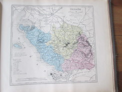 Carte Géographique 1880  VENDEE  Les Sables-d'Olonne Fontenay-le-Comte LA ROCHE SUR YON   Les Sables D Olonne Montaigu - Cartes Géographiques