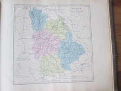 Carte Géographique 1880  LA VIENNE  Châtellerault Montmorillon Poitiers Montmorillon Loudun Civray Thollet  Lusignan - Cartes Géographiques