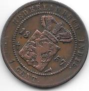*netherlands East India 1 Cent 1857  Km 307.2  Fr+ - Dutch East Indies