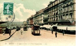 N°29796 -cpa Rouen -le Quai De Paris -tramway- - Strassenbahnen