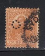 Y216 - NEW SOUTH WALES , 4 Pence Punctured Perfin OS Usato - Usati