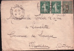 CORRESPONDANCE De GARE Du HAVRE Pour MUSSIDAN DORDOGNE 1921 - Gebührenstempel, Impoststempel