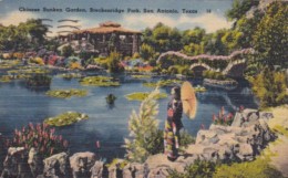 Texas San Antonio Sunken Chinese Garden Breckenridge Park 1944 - San Antonio