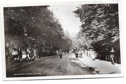 EARLY REAL PHOTOGRAPH POSTCARD 1916, BEDFORD ROAD, LUTON, BEDFORDSHIRE - STREET SCENE, PEOPLE - Sonstige & Ohne Zuordnung