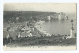 545 - Etretat 76 - 5 Vue Générale Prise De La Falaise D' Amont Paire Blanc 5 - Circulée Pour Paris - Petit - Etretat