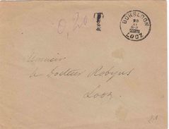 NOODSTEMPEL : Bf Zonder PZ "BORGLOON / 28.XI.-- LOOZ"   + "T" + "0,20" - Fortune (1919)