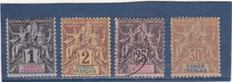 CONGO    1892   Y.T. N° 12  à  24  NEUF*  Trace De Charnière Et Oblitéré  Frais De Gestion Compris - Unused Stamps