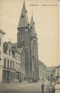 Termonde.   -  L' Eglse De L'Abbaye.  Drukkerij J Van Lanschoot Moens (plooi) 1911  Naar  Borgerhout - Dendermonde