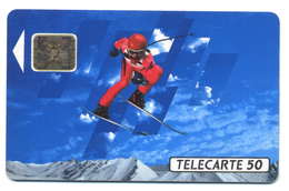 France, Telecom, Telecarte 50, Thème, Jeux Olympiques, Albertville 92, Skieur - Juegos Olímpicos