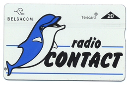 Belgique, Belgacom, Telecard 20, Thème, Animaux, Dauphin, Radio Contact - Dolfijnen