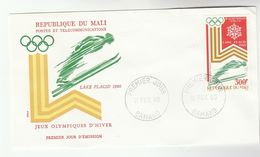 1980 MALI FDC Stamps OLYMPIC SKI JUMPING Winter Olympics Games Cover Skiing - Invierno 1980: Lake Placid