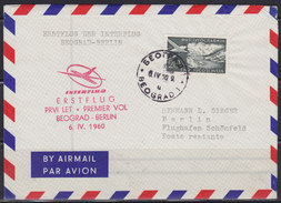 Yugoslavia 1960 First Flight "Interflug" Beograd - Berlin, Private Airmail Letter - Luftpost