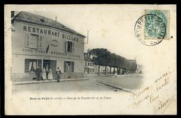 Cpa Du 91  Vert Le Petit  --  Rue De La Poudrerie Et La Place  YPO6 - Vert-le-Petit