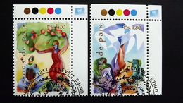 UNO-Genf 573/4 Oo/ESST, Friedliche Visionen, Aquarelle Von Slavka Kolesar (*1974), Kanadische Malerin - Oblitérés