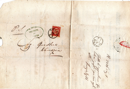 1876 LETTERA CON ANNULLO BRESCIA - Fiscaux