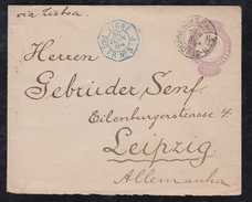 Brazil Brasil 1894 Stationery Envelope French PAQUEBOT To LEIPZIG Germany AMBULANTE PM - Covers & Documents