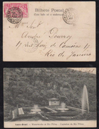 Brazil Brasil 1906 Postcard 100R PANAMERICA Single Use PERNAMBUCO MARTIMA To RIO DE JANEIRO - Storia Postale