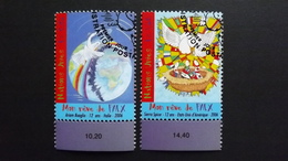 UNO-Genf 551/2 Oo/ESST, Weltfriedenstag, Zeichnungen V. Ariam Boaglio (12 J.), Italien  U. Sierra Spicer (12 J.), USA - Used Stamps