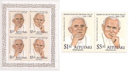 Aitutaki 2012, Beatification Pope J.Paul II By Pope Benedict, 2val +4val In BF - Aitutaki