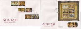 Aitutaki 2012, Christmas, Painting By Italian Painter Pietro Lorenzetti, 2FDC - Aitutaki