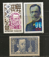 FRANCE. Hommage à Louis Pasteur, 3 Timbres Neufs ** (nr 333 * ), Côte 26,00 € - Louis Pasteur