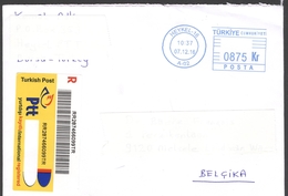 International Registered Envelope - Recommandee - Aangetekend Van Heykel - 16 Turkiye 0875 Kr - Ptt Turkish Post - Covers & Documents