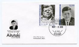 Aitutaki 2013, 50th Kennedy Commemoration, 2val In FDC - Aitutaki