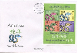 Aitutaki 2013, Year Of The Snake, BF In FDC - Aitutaki