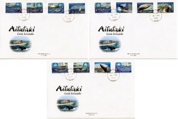 Aitutaki 2013, Whales And Dolphins, Ships, 12val 3FDC - Aitutaki