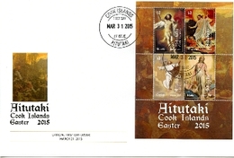 Aitutaki 2015, Easter Painting By Murillo, Black, Copley, BF In FDC - Aitutaki