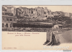 MARINO Dintorni Di Roma-Panorama Preso Dalla Ferrovia-Vagoni Sui Binari Della Stazione-ORIGINALE 100%-2 Scann- - Transportmiddelen