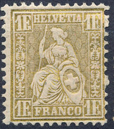 Stamp Switzerland 1862-1881  1fr Mint Lot#88 - Ungebraucht