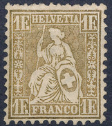 Stamp Switzerland 1862-1881  1fr Mint Lot#91 - Ungebraucht