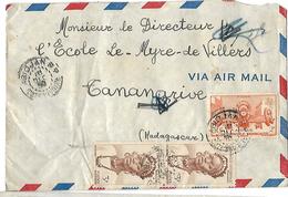 Lettre De La Côte D'Ivoire Vers Tananarive Madagascar Le 22 / 12 / 1939 - Covers & Documents