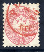 AUSTRIA 1863 Arms 5 Kr Perf. 9½ Used. With Red Postmark.  ANK 32 €40 - Used Stamps