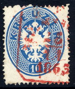 AUSTRIA 1863 Arms 10 Kr Perf. 14 Used. With Red Postmark.  ANK27 €60 - Oblitérés