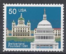 ⭐ Suisse - USA -  émission Commune - Switzerland Founded 1291 - 1991 ⭐ - Ungebraucht