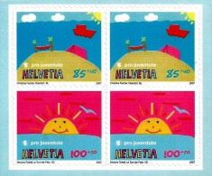 Switzerland - 2007 - Pro Juventute - For Youth - Mint Self-adhesive Booklet Stamp Pane With Surcharge - Nuevos